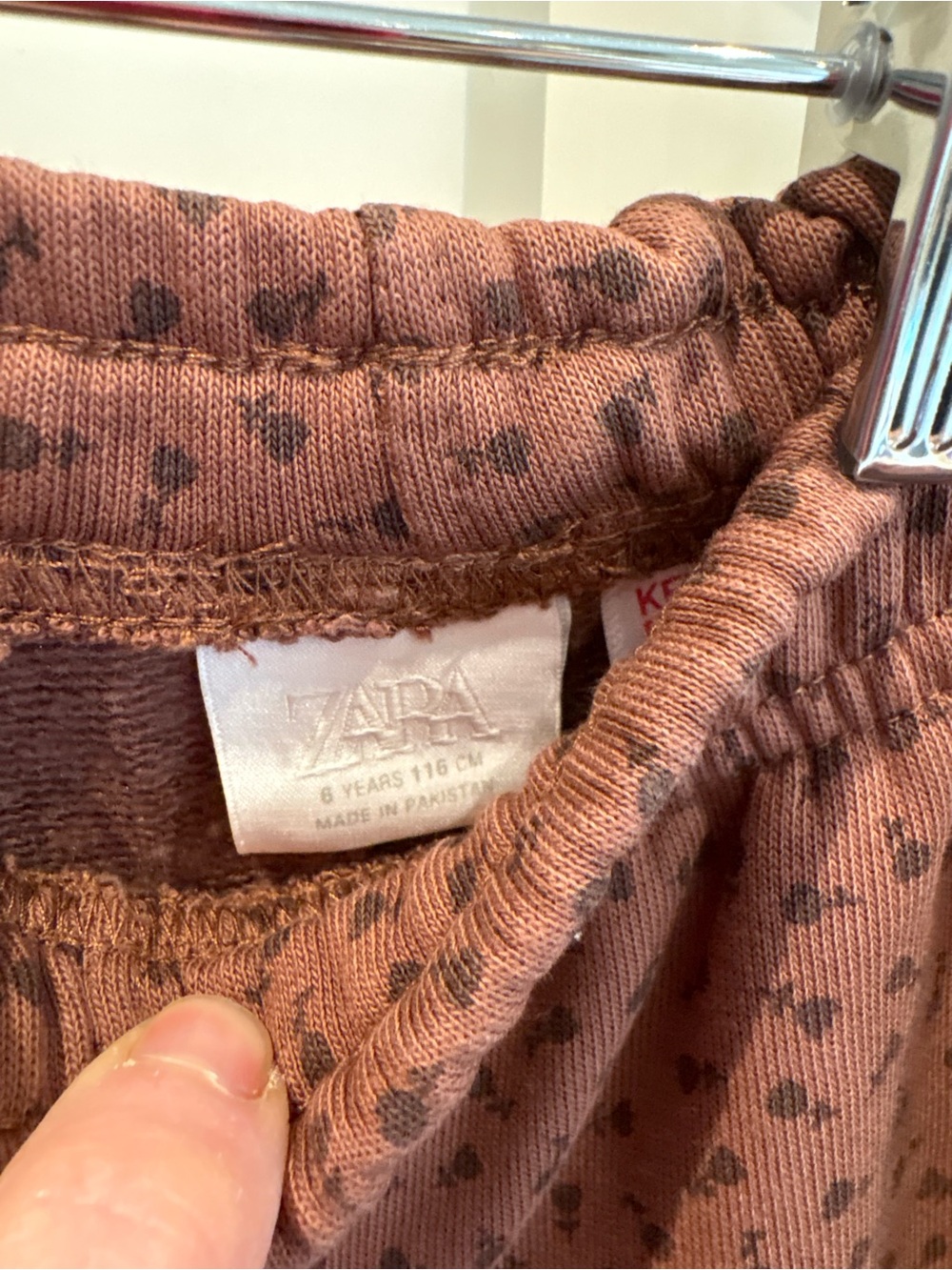 Zara Printed Sweatshirt and Pants Lace Trim Brown - Peter Pan Collar Size 6 - Picture 7 of 10